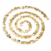 Łańcuszek z Zawieszkami, Handmade, Mosiądz, Lutowany, Pozłacany 18K, Ogniwo: 4x3x0.5mm, Wisior: 6x0.2mm, 1m (13WB29223)