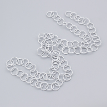 Ланцюг Алюмінієвий Rolo, Непаяний, Текстурний, Кругла Ланка, Колір: Гейнсборо (Світло-сірий), Ланка: 15.5х2мм, (13WB29227)