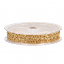 Ланцюг Плетіння Сінгапур, Залізо, Латунне Покриття, Паяний, Колір: Золото, 2.5х1.7х0.3мм, 12м/котушка (13WB29278)