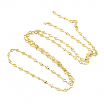 Ланцюг Латунний, Серце, Паяний, Стійке Покриття Золото 18К, Розмір: 8.5х4.5х2.5мм, (13WB29286)