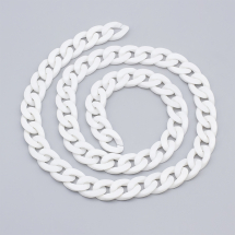 Łańcuszek Akrylowy, Ręcznie Robiony, Nieprzejrzysty, Biały, 30x21x6mm, 1m/nic, (13WB29290)