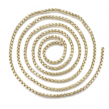 Ланцюг Латунь, Паяний, Стійке Покриття Колір: Світле Золото, Розмір ланки: 3х3х1.5мм, (13WB29298)