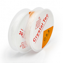 Nić Silikonowa, Elastyczna, Okrągła, do Bransoletek, Bezbarwny, 0.8mm, około 6m/szpula, 2 szt (13WB29308)