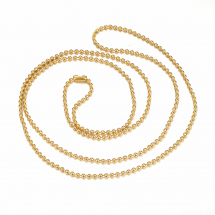 Naszyjnik Łańcuch, Stal Nierdzewna, Perlina, Powlekany Próżniowo, Kolor: Złoty, 60cmx1.5mm, 1szt (13WB29369)