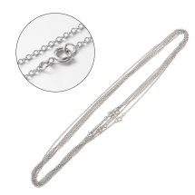 Baza Naszyjnik Łańcuszek Stal Chirurgiczna, Gotowa Baza z Zapięciem Pierścień, 50cm, Ogniwo: 2x2x0.3mm, 5szt (13WB29401)