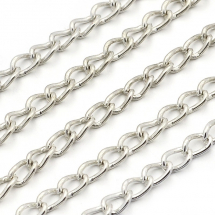 Ланцюг Вите Плетіння, Залізо, Колір: Срібло, Ланка: 3х2х0.6мм, (13WB29434)