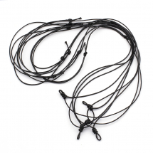 Baza Naszyjnika, Sznurek Koreański Poliestrowy Woskowany, Czarny, Długość 85.6cm, Grubość 1mm, 5szt (13WB29456)