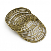Drut Pamięciowy, Stal Nierdzewna, do Bransoletek, Kolor: Antyczny Bronze, 45x0.6mm, 50żeberek (13WB29631)