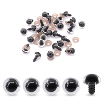 Oczy Bezpieczne z Gwintom i Zaciska do Lalek i Zabawek Okrągłe Przezroczysty 10mm 25par (13WB29043)