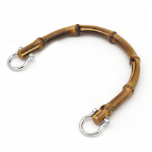 Rączka do Torebki, Bambus i Metal, Akcesoria Zamienne, Platyna, 109~155mm, Zapięcie 31x26x7mm, 1szt (13WB29723)