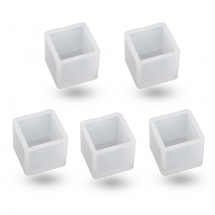 Силіконова форма, Куб, Колір: Білий, 25х25х23мм, Всередині 20х20мм, (13WB29755)