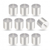 Концевики для Шнура, Латунь, Срібло, 10х6мм, Внутрішній Діаметр 5.5мм, Отвір 1мм (13WB14843)