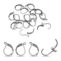 Bigle Mosiądz z Pętlą, Baza do Kolczyków, Zapięcie Angielskie, Gunmetal, 15x10mm, otwór 1mm, 20szt (13WB28554)