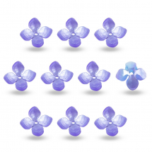 Шапочки для Намистин Смола, Квітка, 4 пелюсток, Синьо-Сірий, 14х14х6мм, Отвір 1.2мм, (13WB28941)