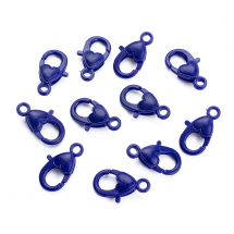 Zapięcie Karabinek Lobster, Plastik, Serce, Kolor: Ciemnoniebieski, Rozmiar: 22.5x13x6.5mm, Otwór 3mm, 10szt (13WB28993)