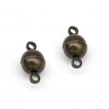 Zapięcie Magnetyczne, Mosiądz, 11.5x6mm, otwór: 1.2mm, Kolor: Bronze, 2szt (13WB29006)