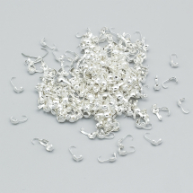 Калоти Залізні, Срібро, 9х3мм, внутрішній діаметр 3мм, отвір 1,5мм, приблизно 200шт/20г (13WB29082)