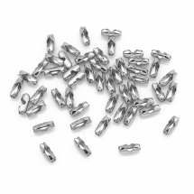 Застібка Конектор для Кулькового Ланцюжка, Нержавіюча сталь, Розмір: 9х3мм, діаметр всередині 2.4мм, (13WB29181)