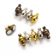 Zestaw Zapięcie Magnetyczne, Mosiądz, Okrągłe, 11x5mm, 5 kolorów, po 2 sztuki, 10 sztuk/zestaw (13WB29252)