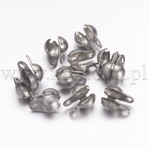 Каллоти, Нержавіюча Сталь, Затискачі кінцевики, раковина, 6х4мм, Отвір 1мм, Діаметр всередині 3мм, (13WB29339)