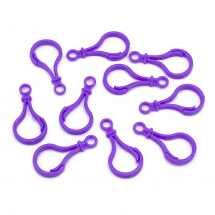 Застібка Карабін для Ключів, Пластик, Колір: Фіолетовий, 51x25x3мм, Отвір 6мм, (13WB29342)