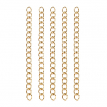 Łańcuch Przedłużenyj, Stal Nierdzewna, Złoty, 47-53x3mm, Ogniwa 4x3x0.5mm, 5szt (13WB29350)