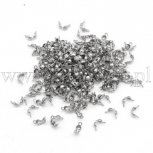 Каллоти, Нержавіюча Сталь, Затискачі кінцевики, 6х3мм, Отвір 1мм, 200шт/упак, (13WB29366)