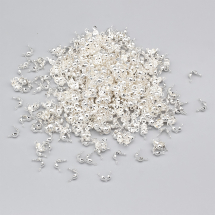 Калоти із Заліза, Затискачі кінцевики, раковина, Срібло, 7.5х4мм, Діаметр всередині 3мм, Отвір 1мм, 500шт/упаковка, (13WB29367)