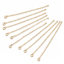 Łańcuszek Przedłużenyj, Mosiężne, Pozłacany 18K, 70x1.5mm, otwór 2.5mm, 10szt/opakowanie (13WB29368)