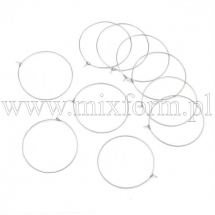 Bigle Koła, Bazy do Kolczyków, Stal Medyczna, 45x40x0.7mm, 10szt (13WB29374)