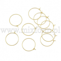 Bigle Koła, do Rękodzieła i Biżuterii, Baza do Kolczyka, Medyczna Stal Nierdzewna, Złoty, 29x25x0.7mm, 10szt (13WB29378)