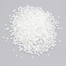 Kaboszony Perłowe, z Plastiku ABS, Półokrągłe, 4mm, Grubość 2mm, Białe, około 1400szt/25g (13WB29417)