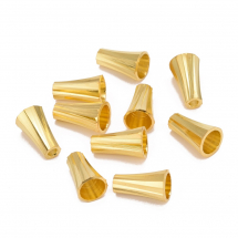 Конус для Намистин, Латунь, Колір: Золото, 12-13х8мм, Отвір 2-8мм, 10шт/упаковка, (13WB29421)