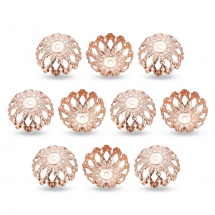 Шапочки для Намистин, Нержавіюча Сталь, Квітка, Рожеве Золото, 12х5мм, (13WB29438)