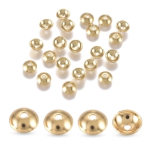 Шапочки для Намистин Нержавіюча Сталь, Апетальні Безлепесткові, Гладкі, Золото, 4х1.5мм, Отвір 0.8мм, (13WB29439)