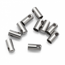 Końcówki do Sznurka, Stal Nierdzewna, 8.5x4mm, Średnica wewnętrzna 3.2mm, Otwór 2mm, 10szt (13WB29617)