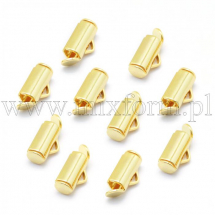 Кінцевики Слайдери Трубка Латунная, Позолота 18К, 9х5.5х4мм, Отвір 1мм (13WB29650)