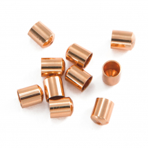 Концевики Для Шнура, Латунь, Колонка, Колір: Рожеве Золото, 5х4мм, Внутрішній Діаметр 3мм, Отвір 1мм, (13WB29676)