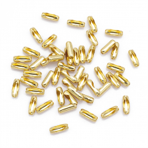 Застібка Конектор для Кулькового Ланцюжка, Нержавіюча Сталь, Колір: Золото, 11х4мм, для Кульки 3.2мм, 50шт/упаковка, (13WB29692)