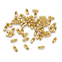 Застібка Конектор для Кулькового Ланцюжка, Нержавіюча Сталь, Колір: Золото, 9х3.5мм, для Кульки 2.4мм, 50шт/упаковка, (13WB29693)
