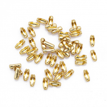 Застібка Конектор для Кулькового Ланцюжка, Нержавіюча Сталь, Колір: Золото, 7х3мм, для Кульки 2мм, 50шт/упаковка, (13WB29694)