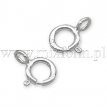 Srebro 925, Zapięcie Kółko Sprężynowy do Rękodzieła i Biżuterii, 7x6x1mm, 2szt (13WB17908)