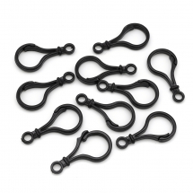 Застібка Карабін для Ключів, Акрил, Колір: Чорний, Розмір: 51x25x3мм, Отвір 6мм, (13WB15728)