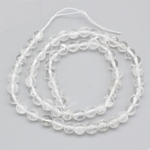 Koraliki Naturalny Kryształ Górski, Okrągłe, 6mm, około 60szt/38cm/nić (13WB29795)