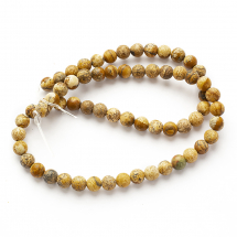 Koraliki Kamień Naturalny Jaspis Krajobrazowy, Matowe, Kulki, 6mm, 60szt/37cm/sznur (13WB29825)