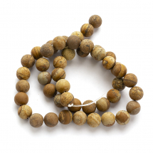 Koraliki Kamień Naturalny Jaspis Krajobrazowy Matowe Kula, 8mm, 45szt/37cm/sznur (13WB29826)