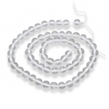 Koraliki Naturalny Kryształ Górski, Klasa AA, Okrągłe, Bezbarwny, 6mm, około 62szt/37cm/nić (13WB29829)