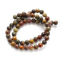 Koraliki Kamień Naturalny Jaspis Picasso, Kulki, 6mm, 61szt/37cm/sznur (13WB29838)