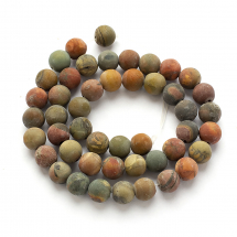 Намистини Натуральна Яшма Пікассо, На нитках, Матові, Круглі, 8мм, Отвір 1мм, близько 47шт/37см/нитка, (13WB29839)