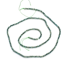 Koraliki Szklane Galwaniczne Fasetowane, Półpowlekane, Rondel, Ciemnozielony, 2x1.5mm, 220szt/35cm/sznur (13WB29840)